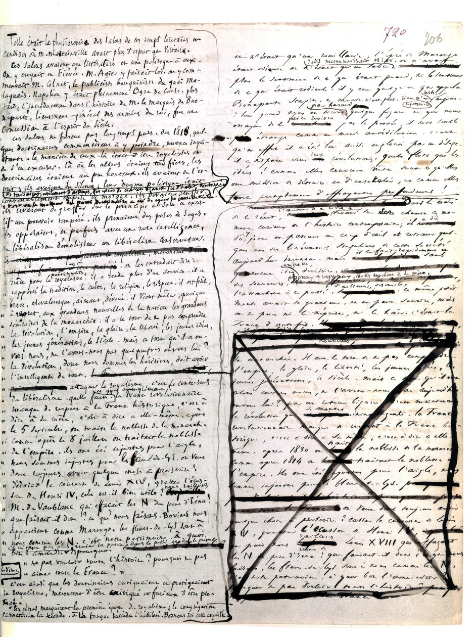 Hugo "Les Miserables" című művének autográfiai oldala. 1845-1861 (dokumentumok (levelek)) alkotó: Victor Hugo