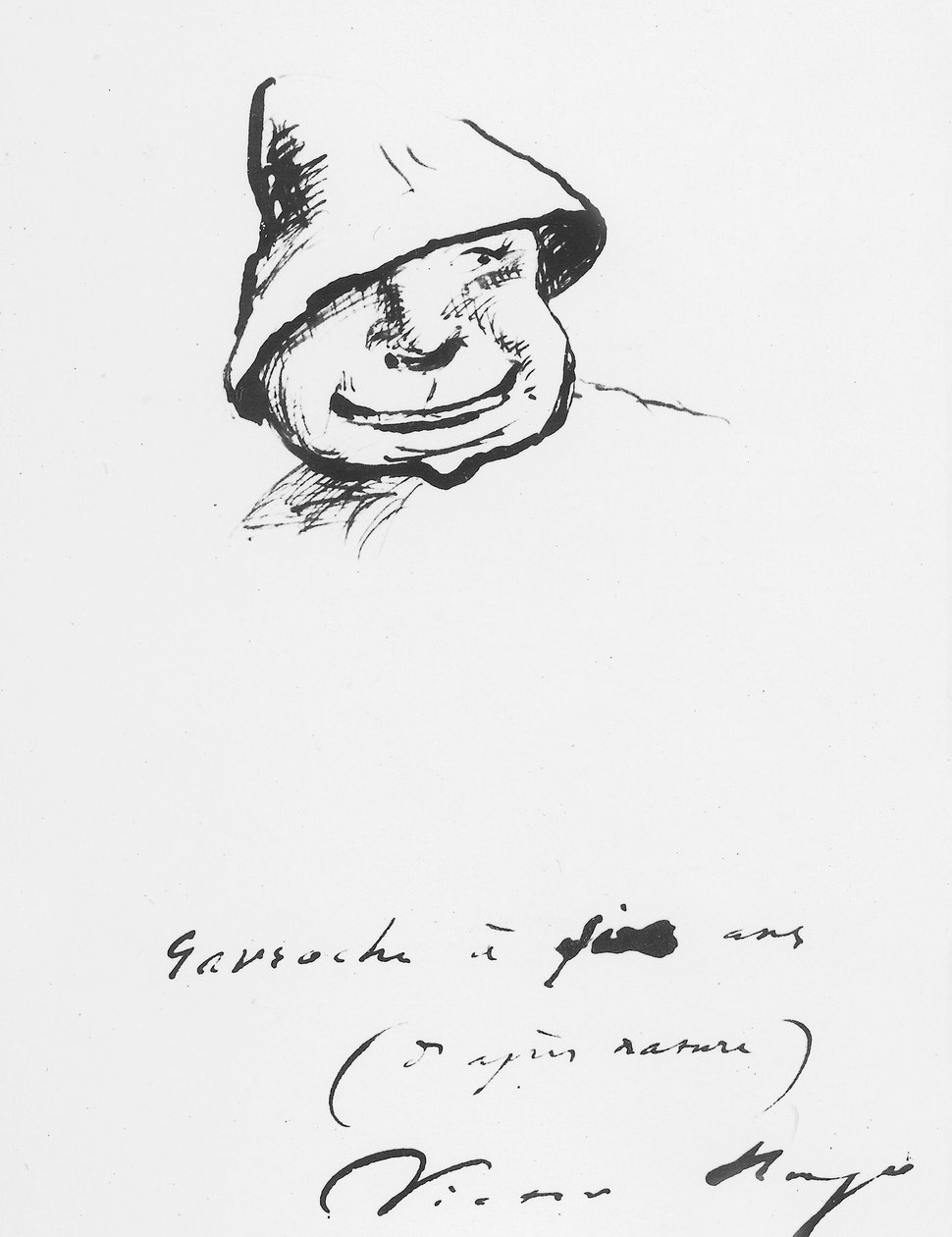 Gavroche ötévesen, Victor Hugo rajza alkotó: Victor Hugo