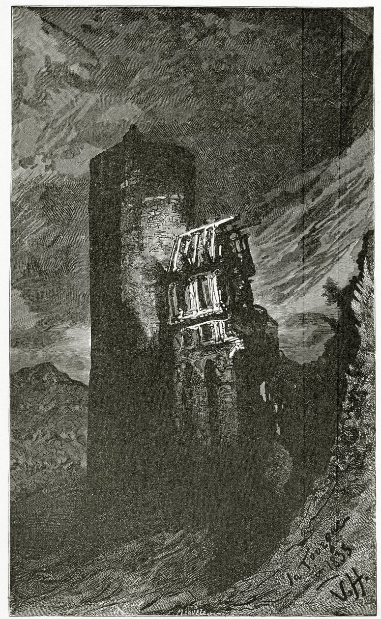 La Tourgue - illusztráció a Quatre Vingt Treize című kötetből, 19. század (színes metszet) alkotó: Victor Hugo