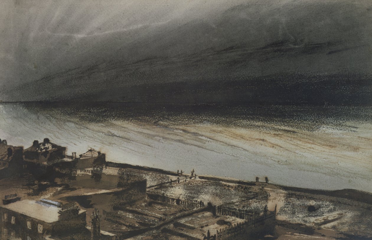 Marine-Terrace, Jersey, 1855 (szén, ceruza és gouache, papír) alkotó: Victor Hugo