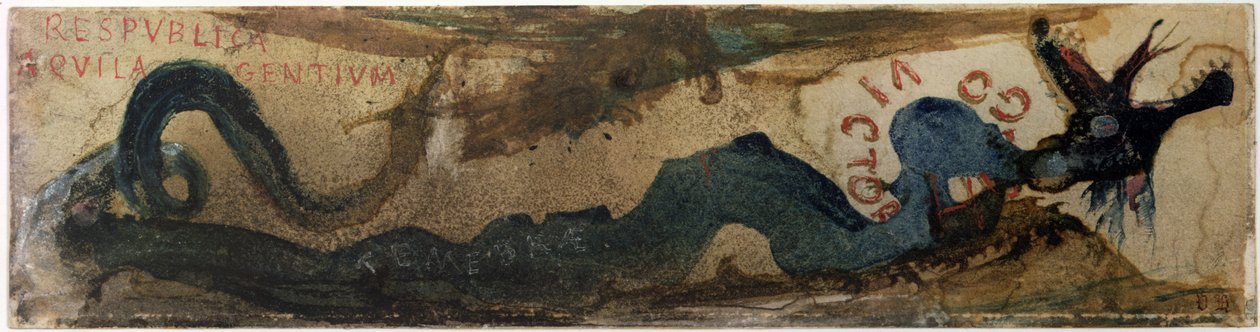 Köztársaság, a Nemzetek Sasa (toll, tinta és WC papíron) alkotó: Victor Hugo