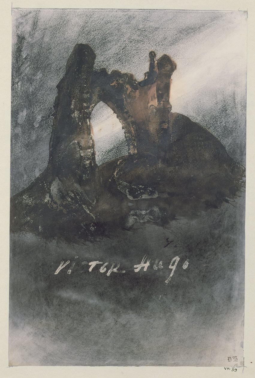 Romok Groz-Nezben, Jerseyben vagy az ívben (ceruza, indiai tinta és szépia papíron) alkotó: Victor Hugo