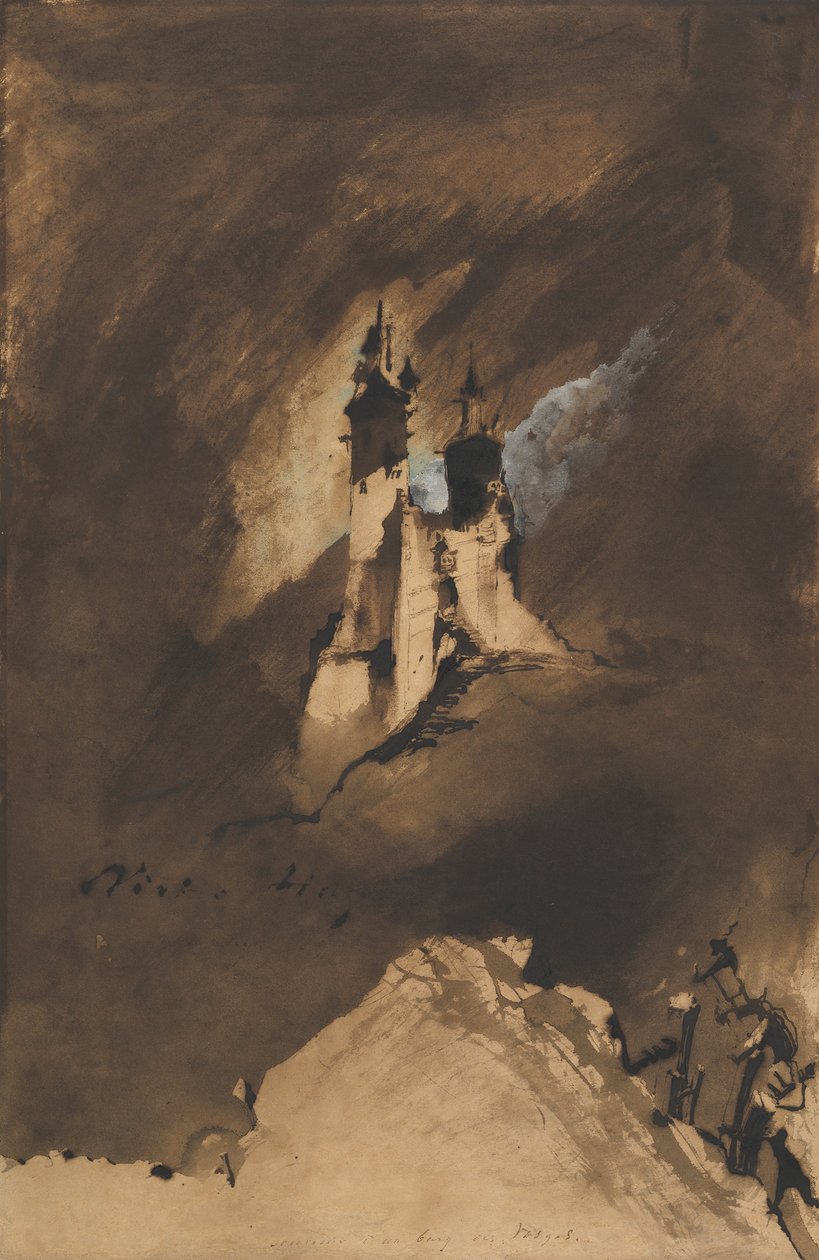 Emléktárgy egy vogeusi kastélyról, 1857. alkotó: Victor Hugo
