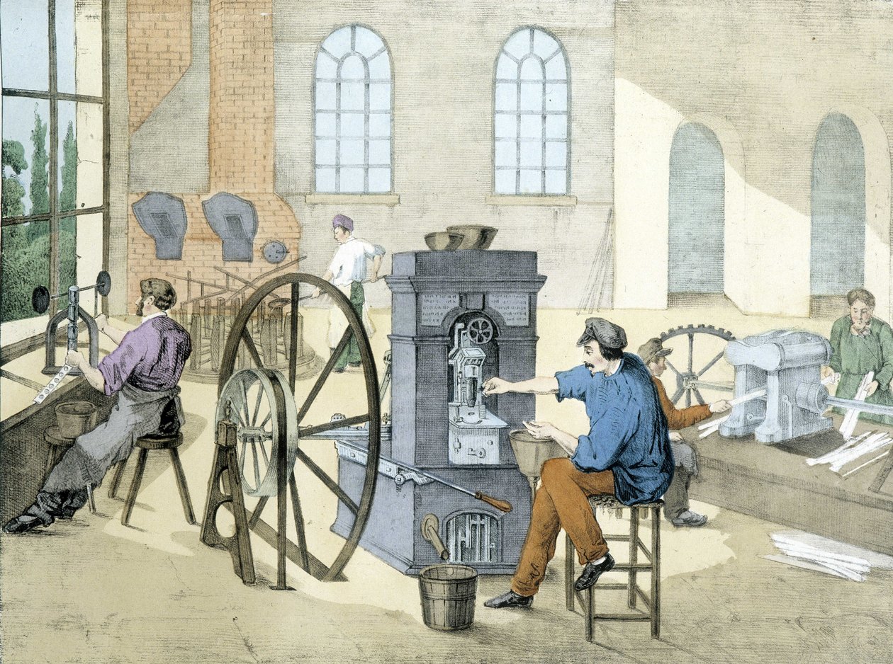 Érmebolt (érmeverés) (érmekészítés), litho de Janson. 19. század. alkotó: Victor Janson