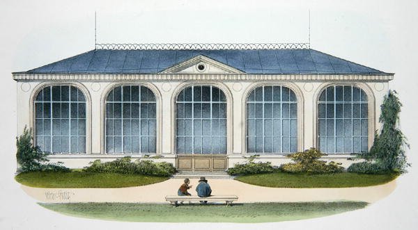 A Bellombre-i Orangerie (Bourgogne) illusztrációja a „Habitations Champetres”-ből, Párizs, 1895 körül (chromolitho) alkotó: Victor Jean Baptiste (after) Petit