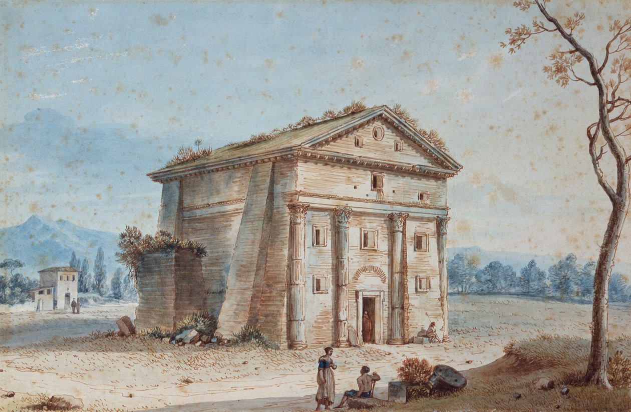 Római sír a Via Appia római vidékén (rajz) alkotó: Victor Jean Nicolle