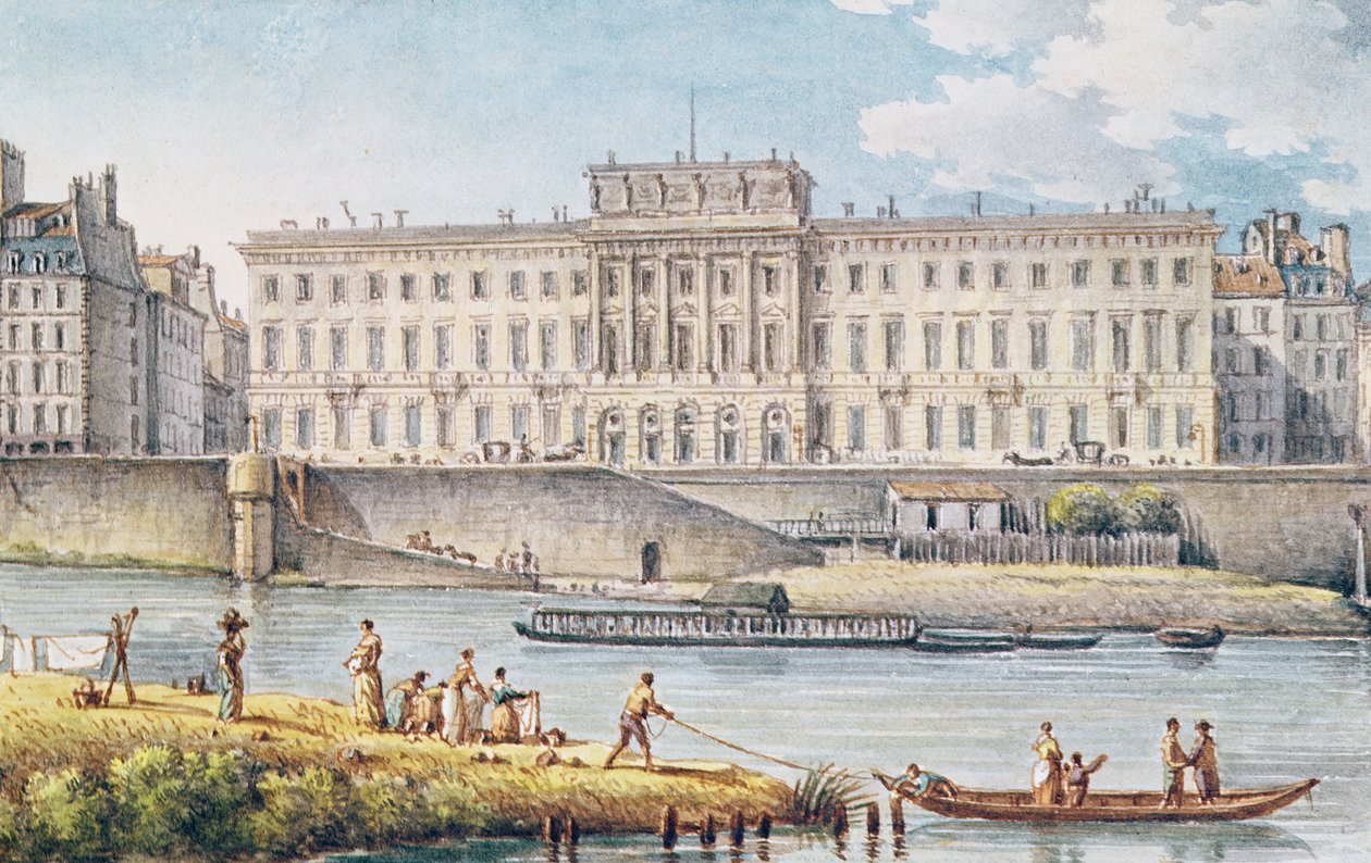 Kilátás a Hotel des Monnaiesre a Szajna két ágának találkozásánál alkotó: Victor Jean Nicolle