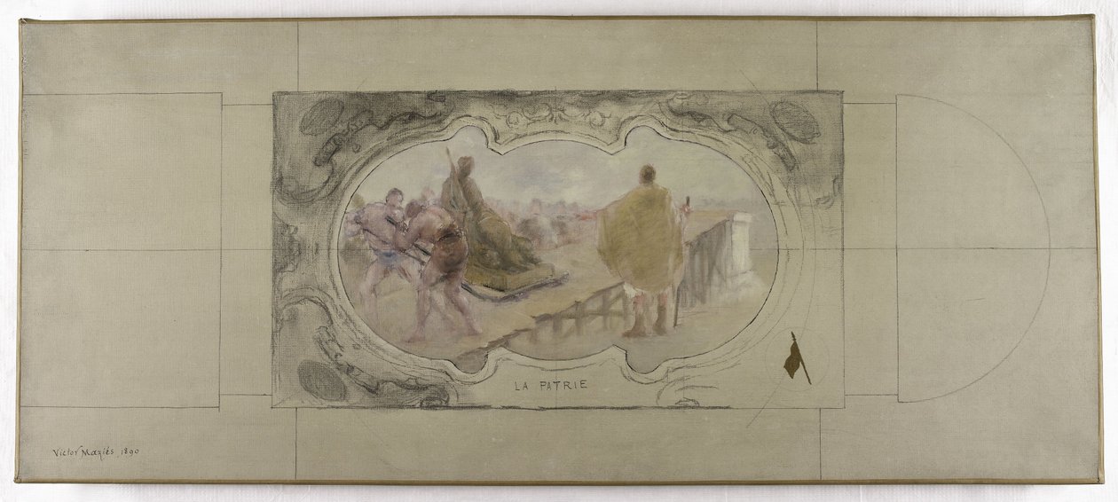 Vázlat a párizsi városháza Lobau Galériája számára: La Patrie alkotó: Victor Jean Pierre Maziès