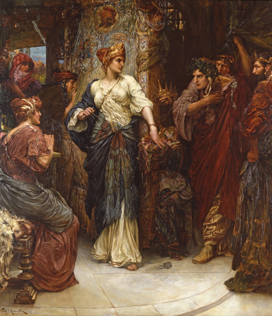 Penelope és az udvarlók, 1900 alkotó: Victor John Robertson