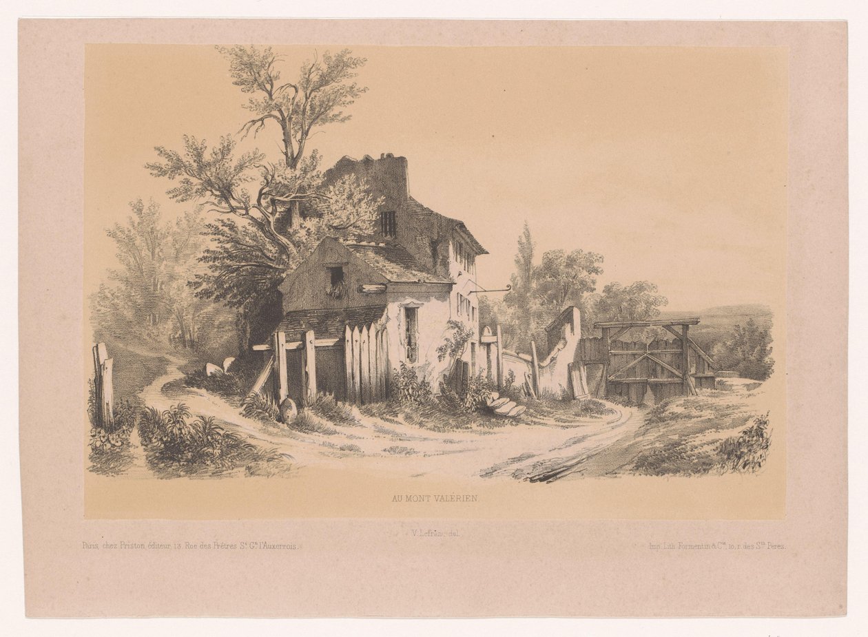 Boerderij op de Mont Valérien Mont Valériennél (cím a tárgyon) alkotó: Victor Lefranc