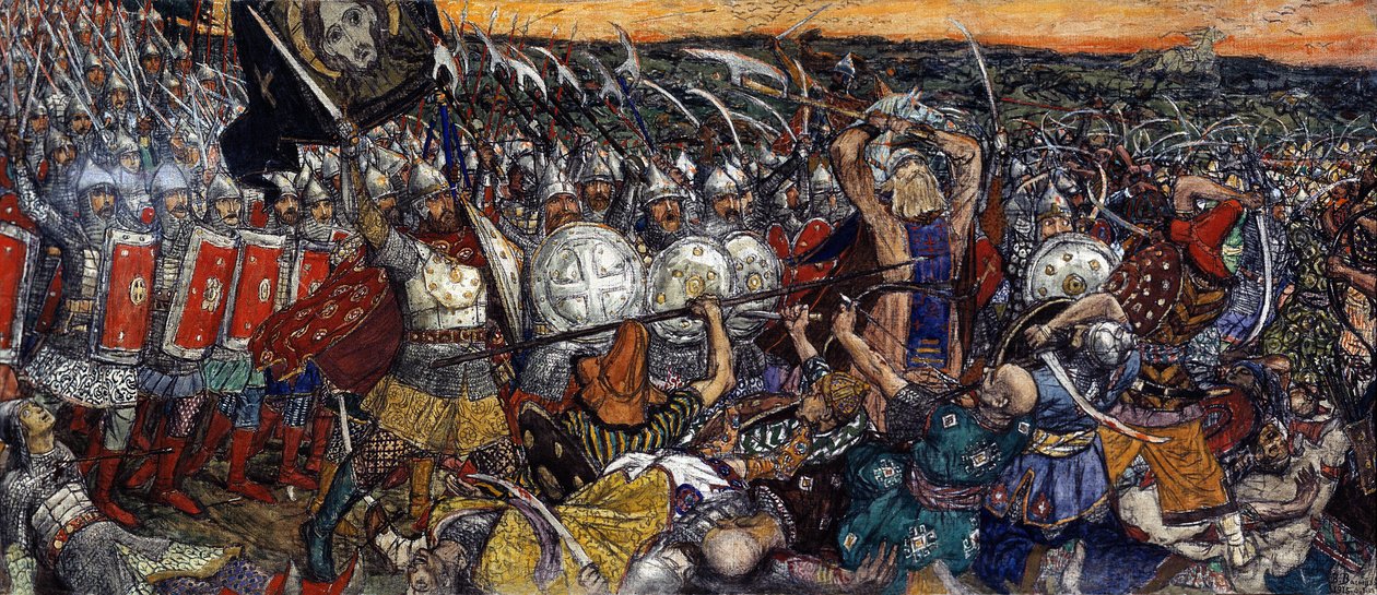 Bataille de Koulikovo – A kulikovoi csata szeptember 8-án alkotó: Victor Mikhailovich Vasnetsov