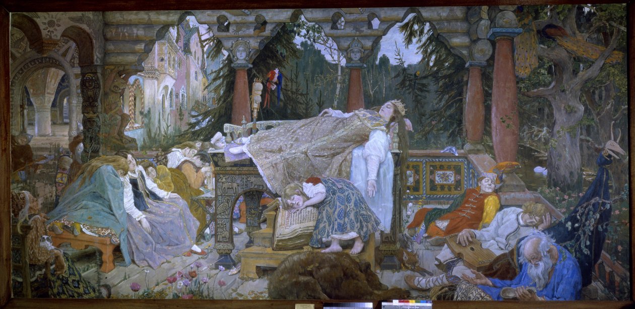 Csipkerózsika (hagyományos mese) - Csipkerózsika - Viktor Mihajlovics Vasnyecov (1848-1926) festménye, olaj, vászon alkotó: Victor Mikhailovich Vasnetsov