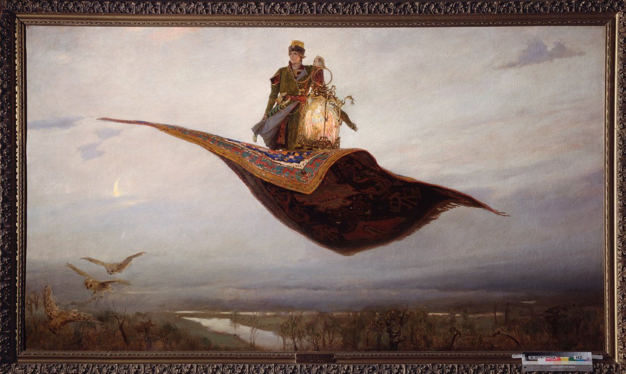 Repülő szőnyegen lovaglás – Viktor Mihajlovics Vasnyecov (1848-1926) festménye, olaj, vászon alkotó: Victor Mikhailovich Vasnetsov