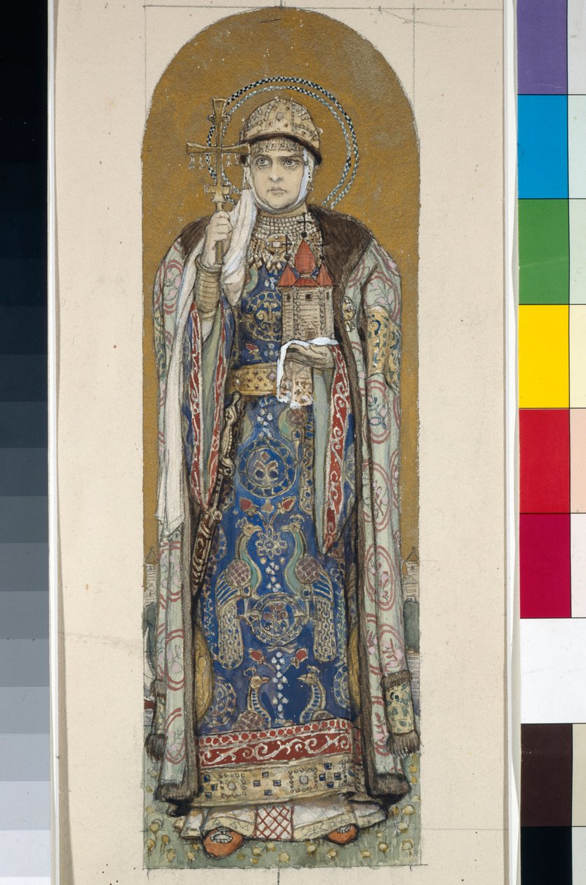 Szent Olga, Kijev hercegnője (Tanulmány a kijevi Szent Vlagyimir-székesegyház freskóihoz) alkotó: Victor Mikhailovich Vasnetsov