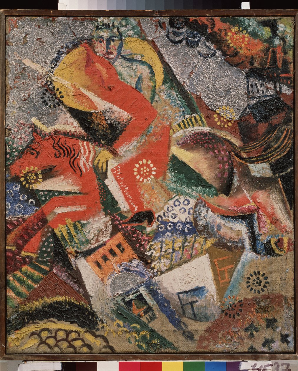 Összetétel piros jumperrel. Viktor (Victor) Nikandrovics Palmov (1888-1929) festménye, olaj, vászon alkotó: Victor Nikandrovich Palmov