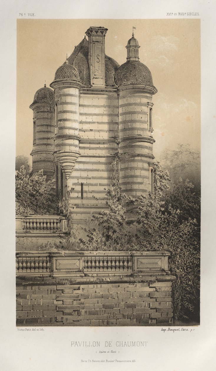 Festői építészet vagy a 15. századi műemlékek. És XVI. Századok: XV. és XVI. századi francia kastélyok: Pl. 76, Pavillon De Chaumont (Saône et Loire) alkotó: Victor Petit