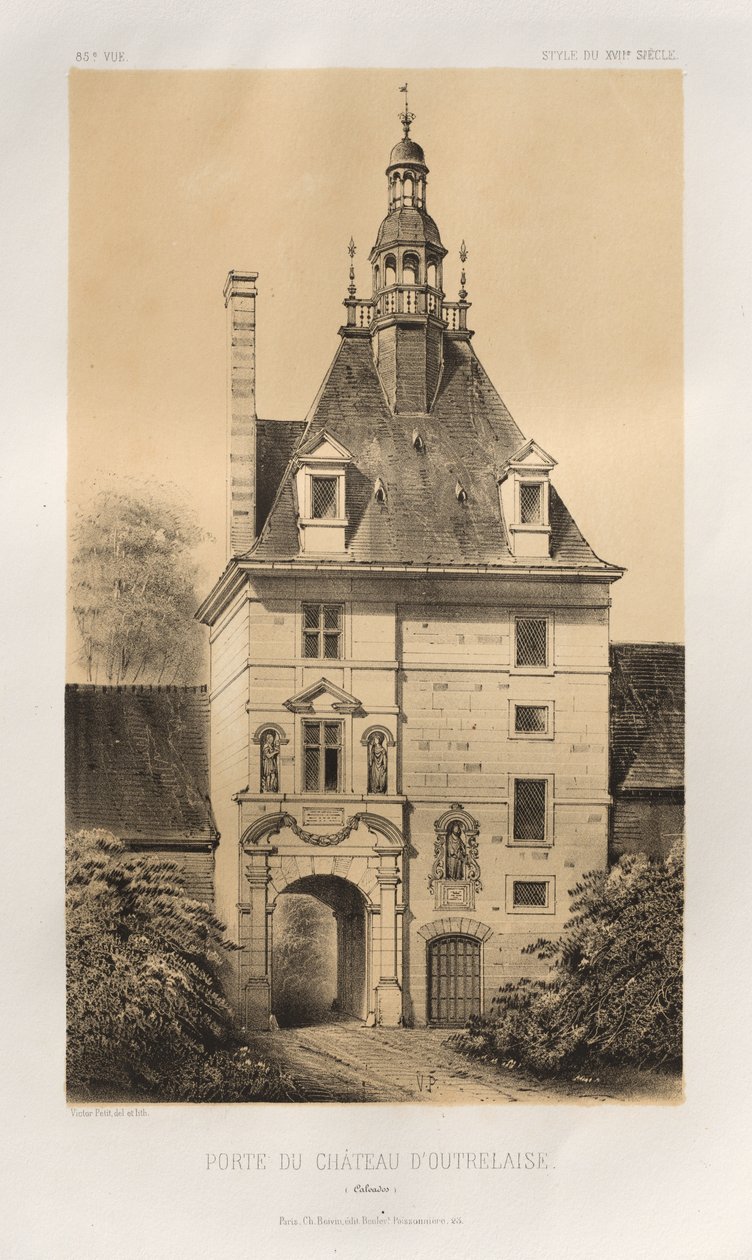 Festői építészet vagy a 15. századi műemlékek. És XVI. Századok: XV. és XVI. századi francia kastélyok: Pl. 85, Porte du Château d