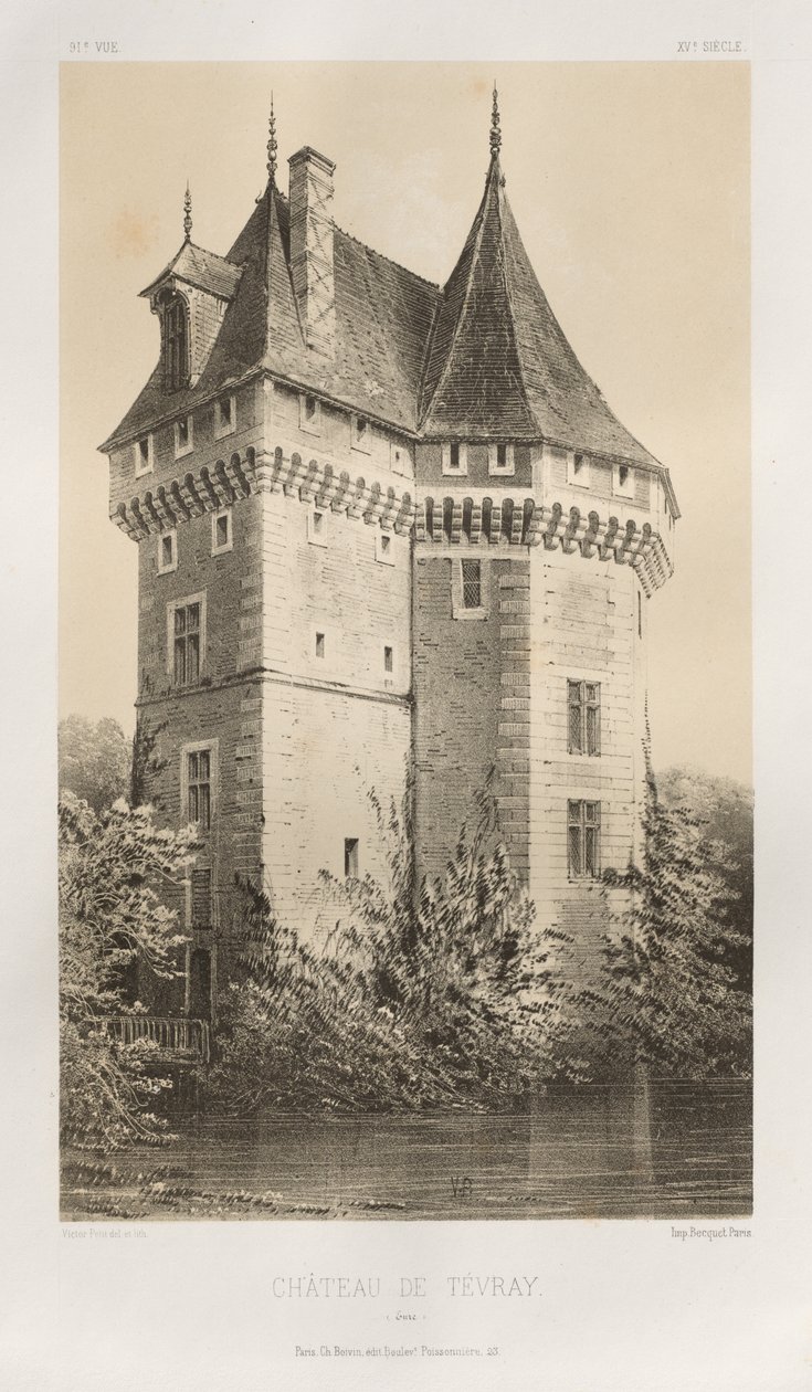 Festői építészet vagy a 15. századi műemlékek. És XVI. Századok: XV. és XVI. századi francia kastélyok: Pl. 91, Château de Tévray (Eure) alkotó: Victor Petit