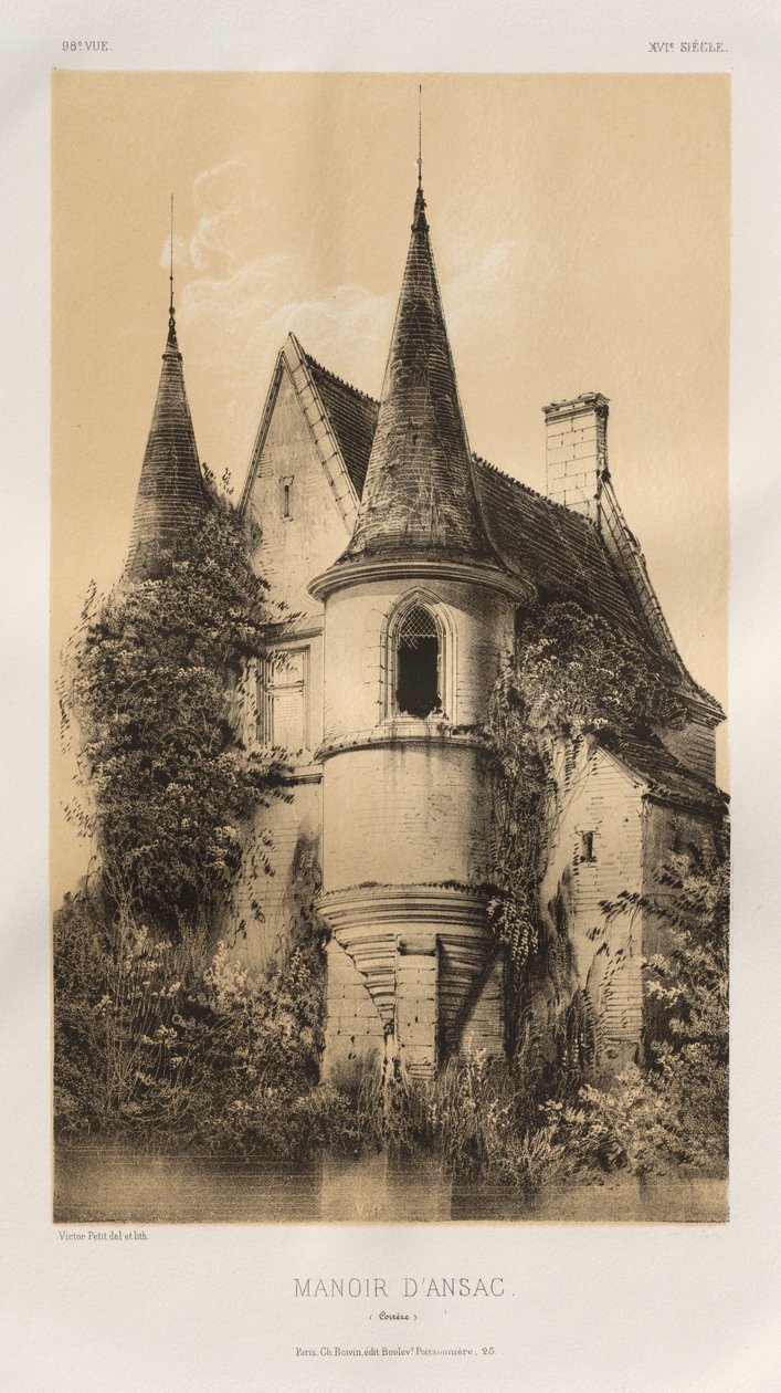 Festői építészet vagy a 15. századi műemlékek. És XVI. Századok: XV. és XVI. századi francia kastélyok: Pl. 98, Manoir d