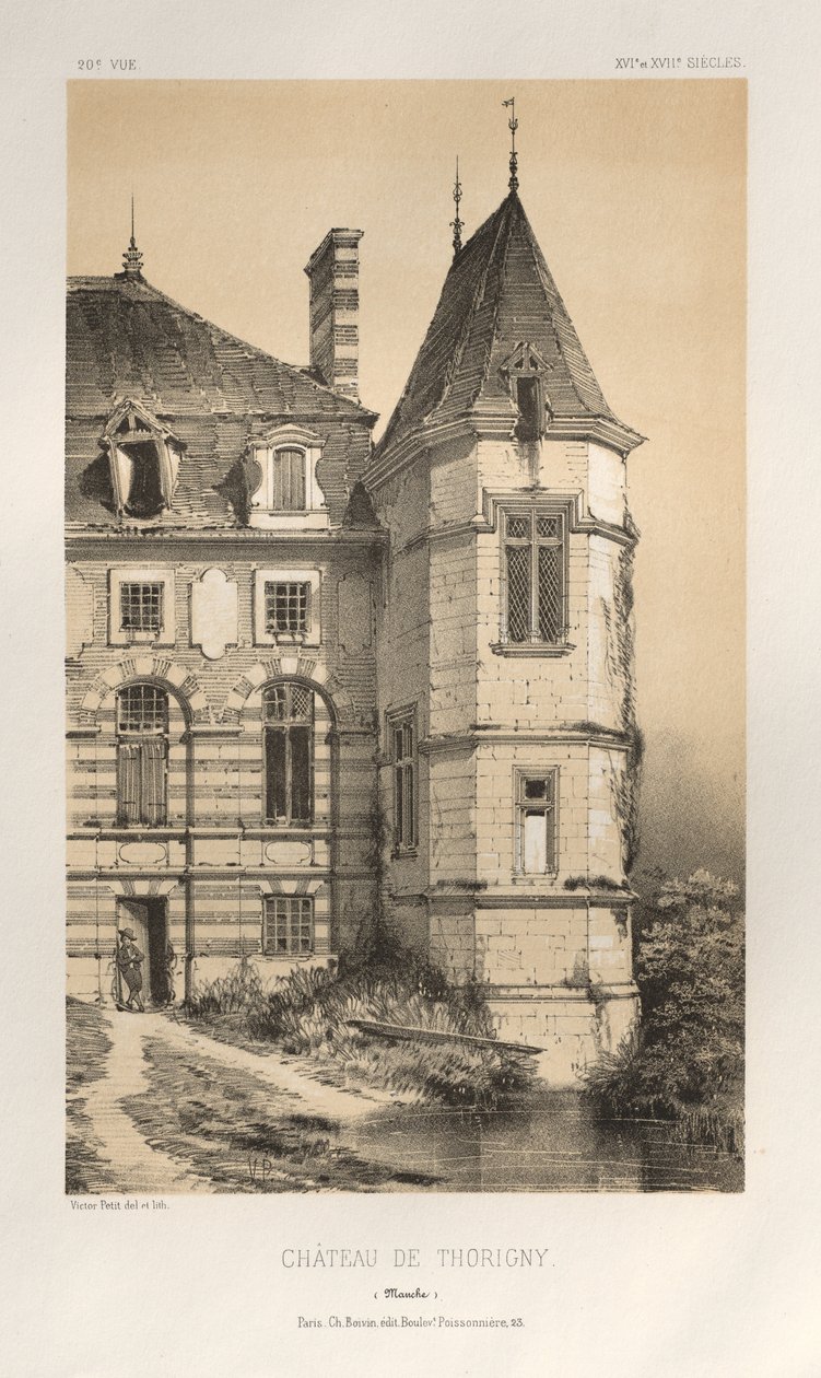 Festői építészet vagy a 15. századi műemlékek. És XVI. Századok: Chateaux De France a XV. és XVI. században: Pl. 20, Chateau De Thorigny (Manche) alkotó: Victor Petit