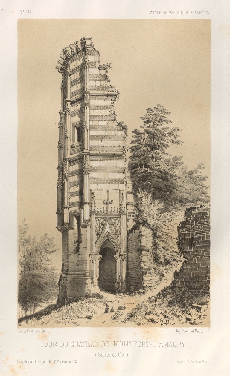 Festői építészet vagy a 15. századi műemlékek. És XVI. Századok: Chateaux De France a XV. és XVI. században: Pl.3, Montfort-l