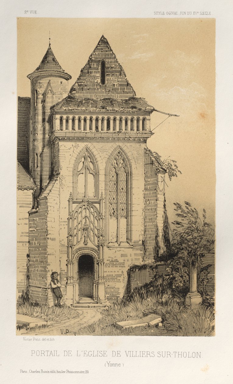 ...Pl.2, Villiers Sur-Tholon Yonne templom portálja, 1860. alkotó: Victor Petit