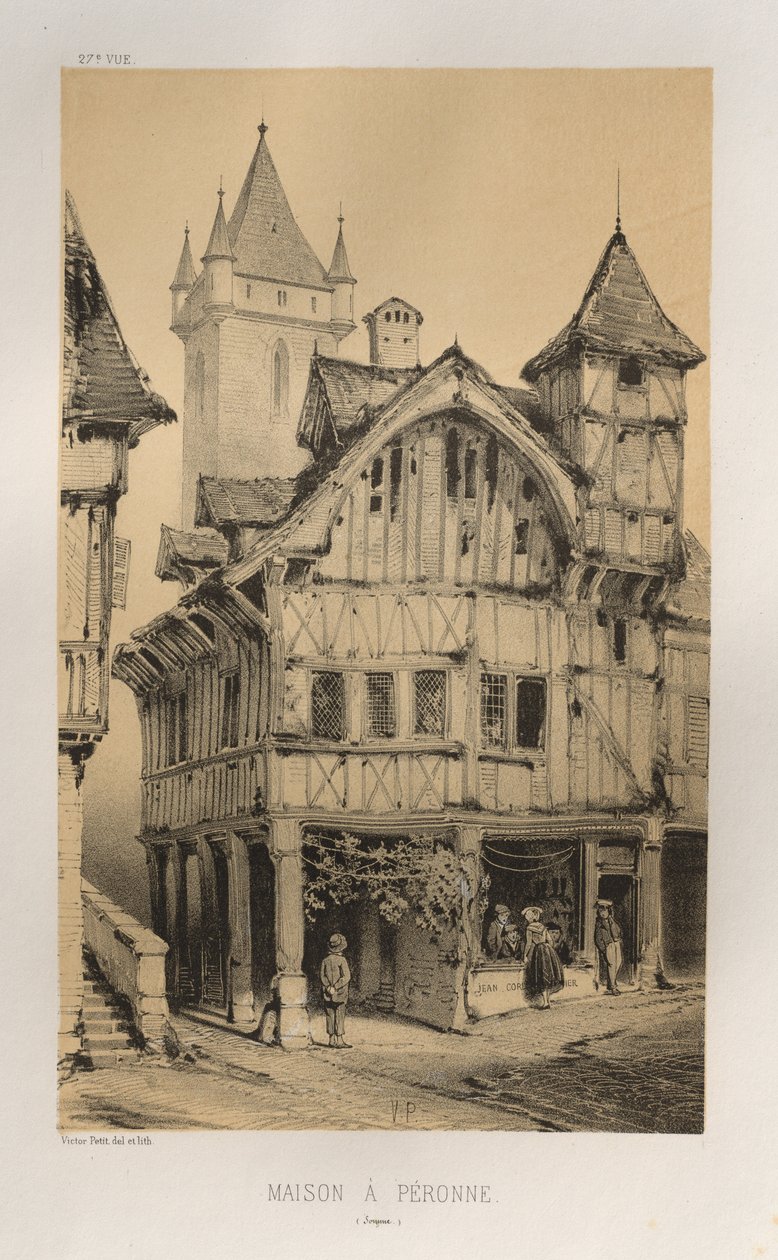 ...Pl. 27, Maison A Peronne Somme, megjelent 1860. alkotó: Victor Petit