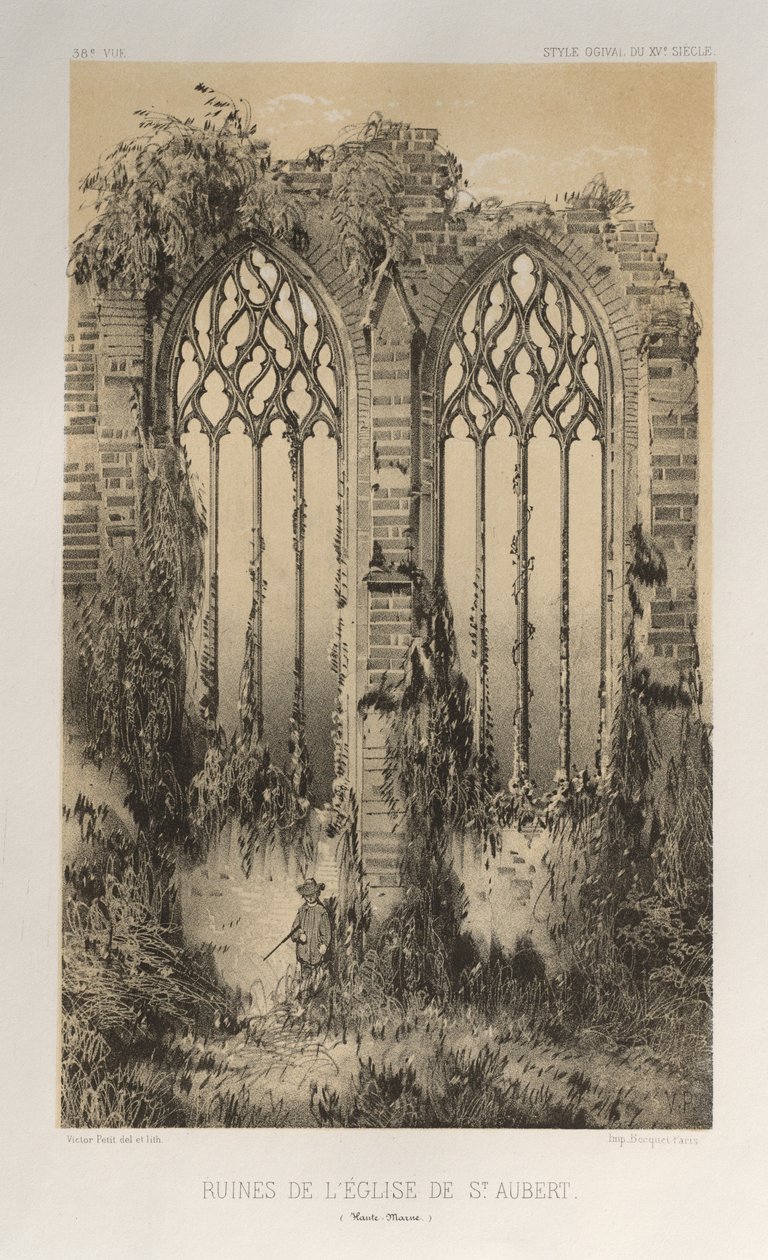 ...pl. 38, Haute-Marne St. Aubert templom romjai, 1860. alkotó: Victor Petit