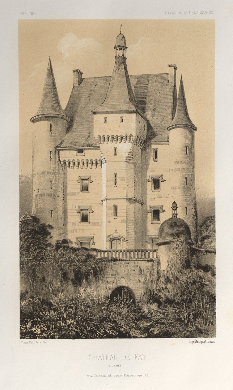 ...pl. 52, Chateau De Fay Maine, 1860. alkotó: Victor Petit