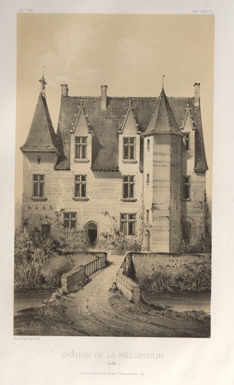...pl. 57, Chateau De La Poissonniere Sarthe, 1860. alkotó: Victor Petit