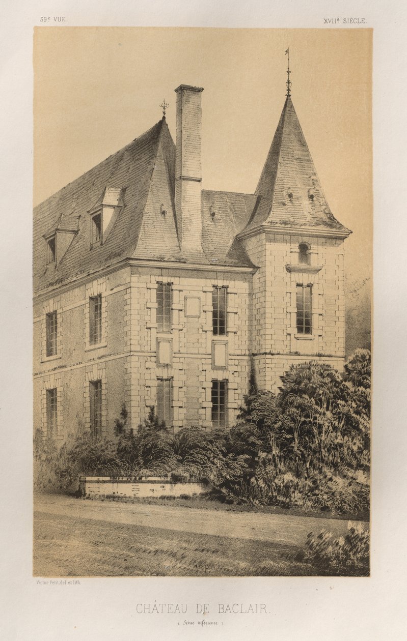 ...pl. 59, Chateau De Bacclair Alsó Szajna, 1860. alkotó: Victor Petit
