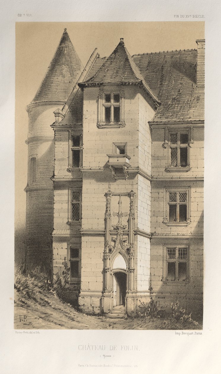 ...pl. 62, Chateau De Folin Yonne, 1860. alkotó: Victor Petit