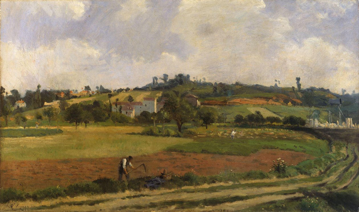 Tájkép Pontoise mellett, 1877-85 körül (olaj, vászon) alkotó: Victor Vignon