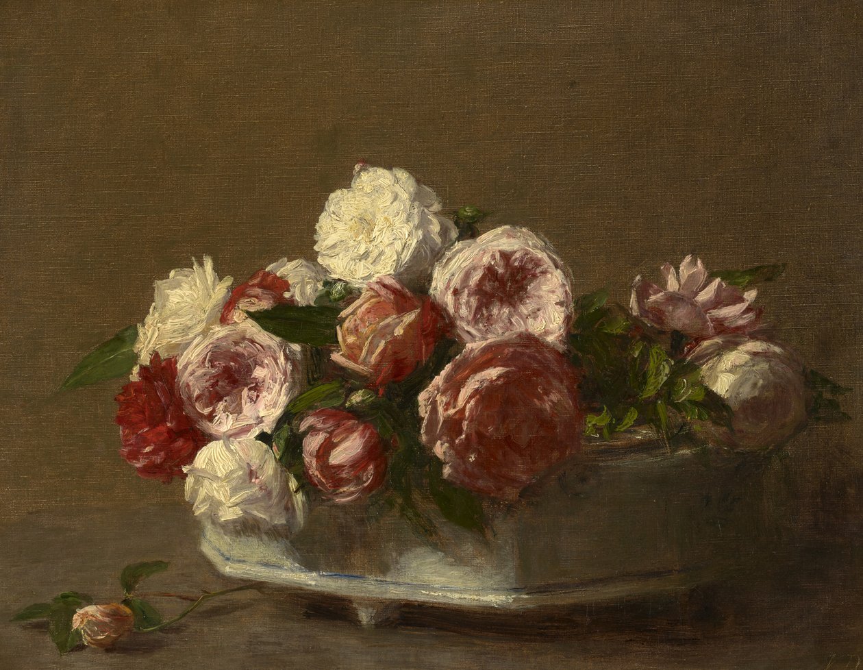 Rózsák egy porcelánültetőben, 1875-1900 körül alkotó: Victoria Dubourg