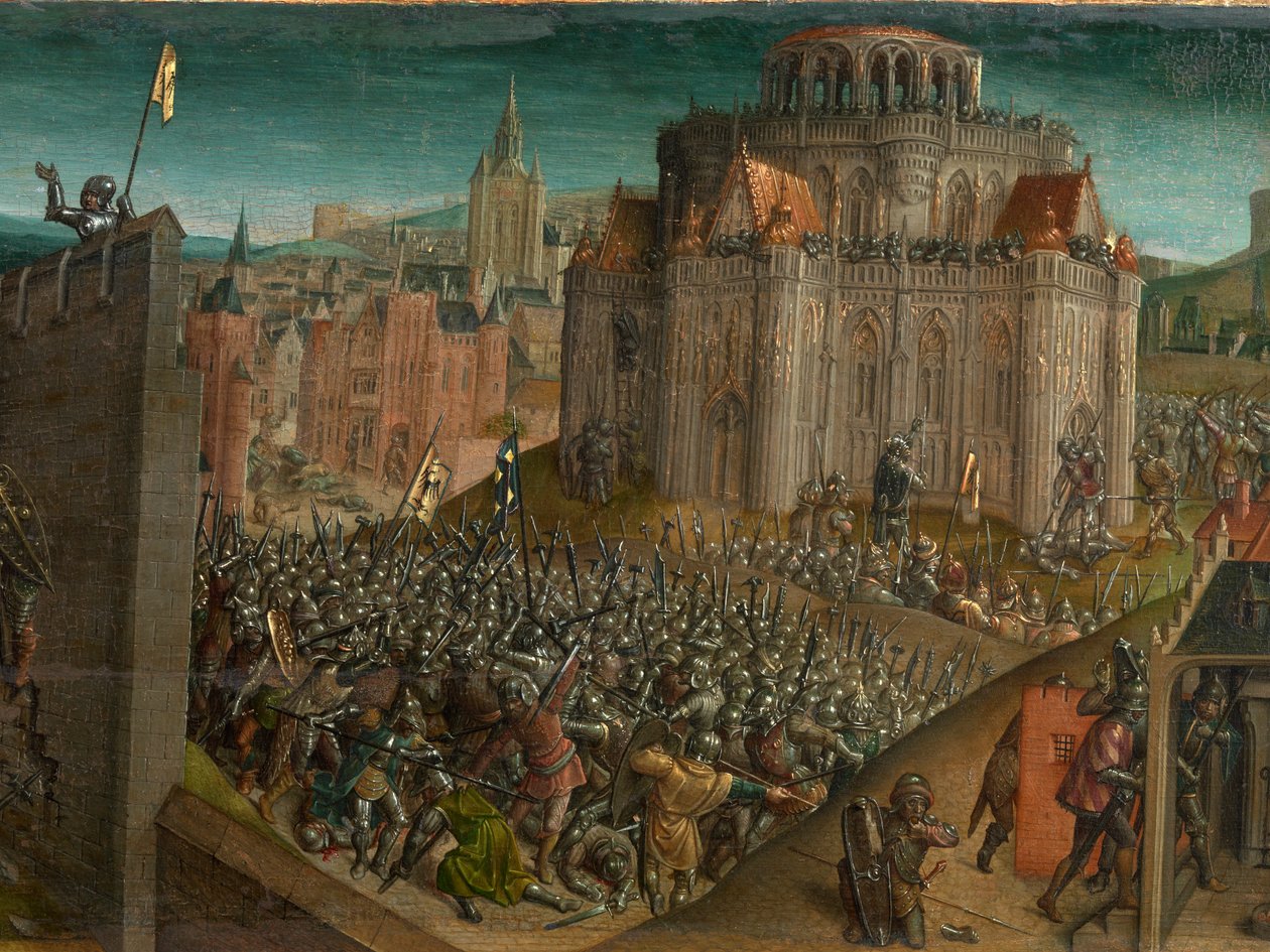 Titus meghódítása Jeruzsálemben (olaj, tábla) (470981 részlet) alkotó: Vienna Master of Mary of Burgundy
