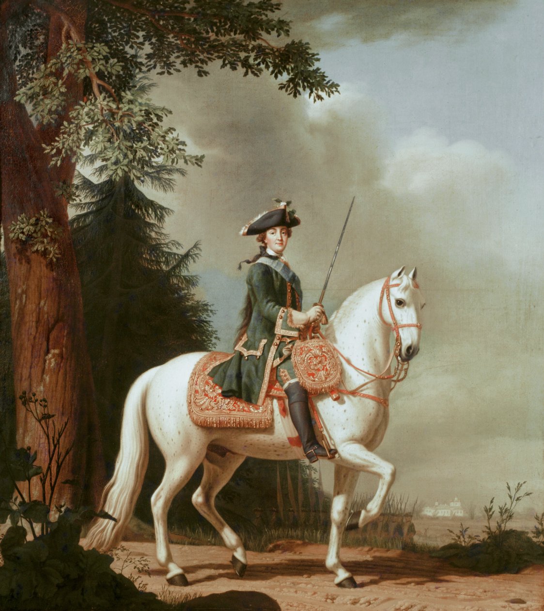 II. Katalin cárnő lóháton, ... (festmény, vászon) alkotó: Vigilius Erichsen