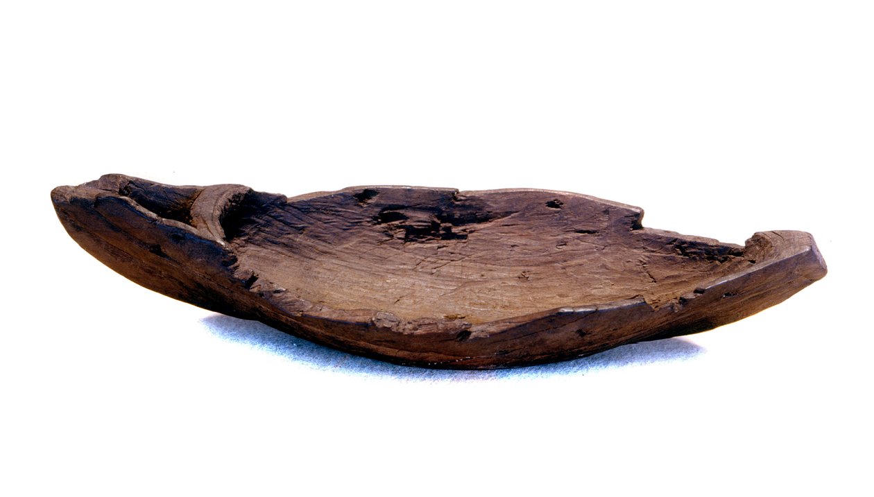 Hajó alakú viking fajáték (drakkar), amelyet egy grönlandi viking helyszín közelében találtak. alkotó: Viking Viking