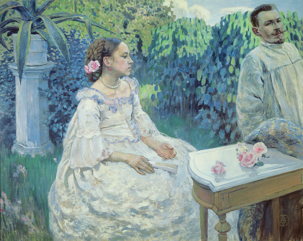 A művész önarcképe nővérével, Elena Borisova-Musatova-val, 1898 alkotó: Viktor Elpidiforovich Borisov Musatov