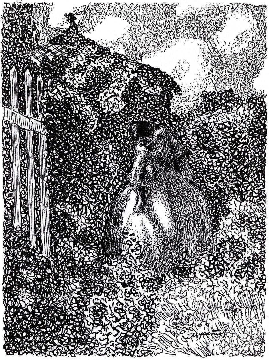 A kerti pavilonban. Vesy The Balance szimbolista magazin, 1905 alkotó: Viktor Elpidiforovich Borisov Musatov