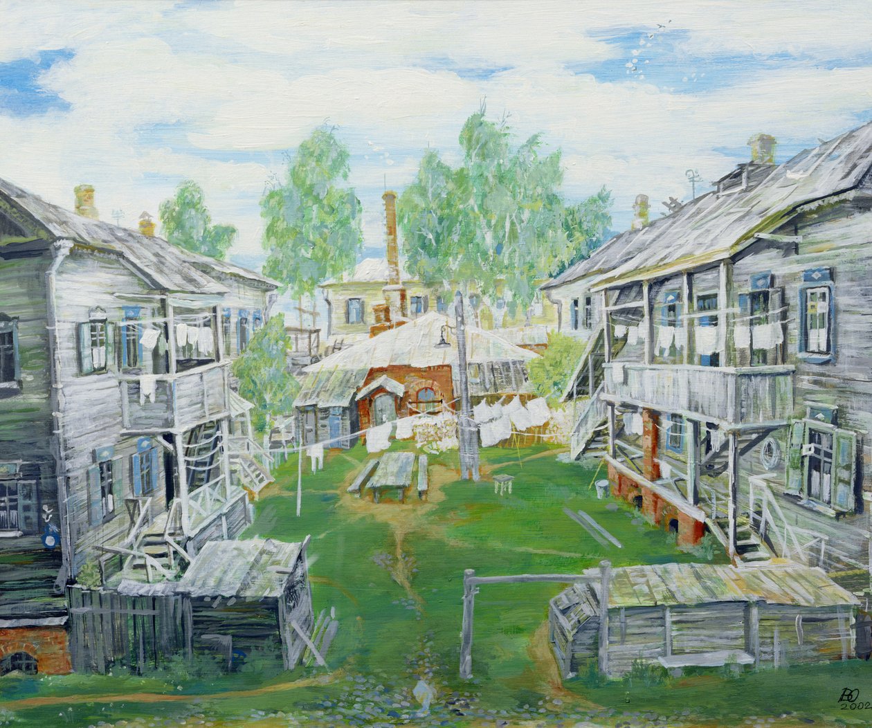 Díszlet a „The Third Róma” című filmhez, 2000 (tempera rétegelt lemezen) alkotó: Viktor Ivanovich Yushin