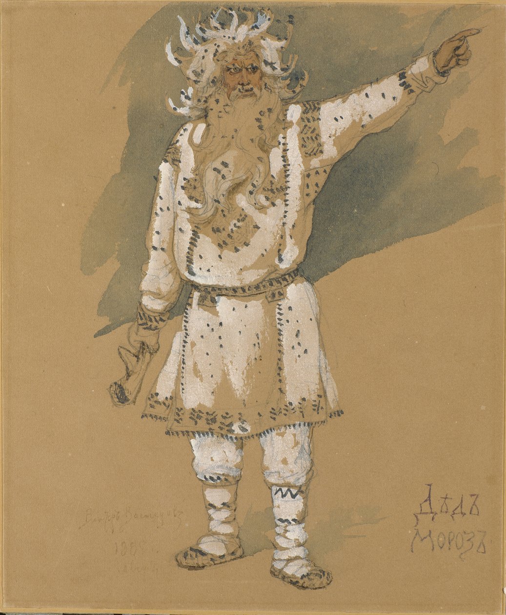 Frost nagypapa. Jelmezterv N. Rimszkij-Korszakov Snow Maiden című operájához, 1885 alkotó: Viktor Mikhaylovich Vasnetsov