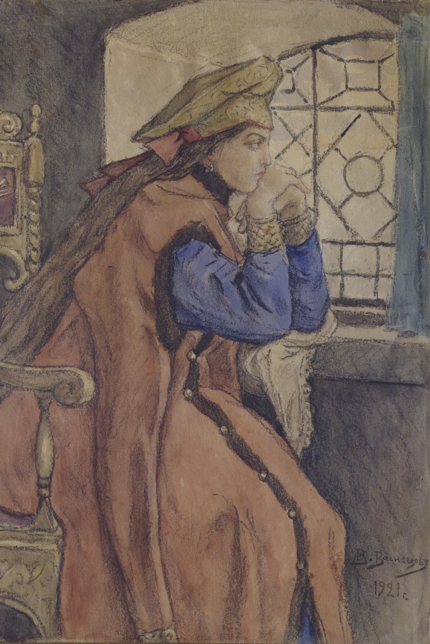 Tsarevna az ablaknál A hercegnő, aki soha nem mosolygott, 1920 alkotó: Viktor Mikhaylovich Vasnetsov