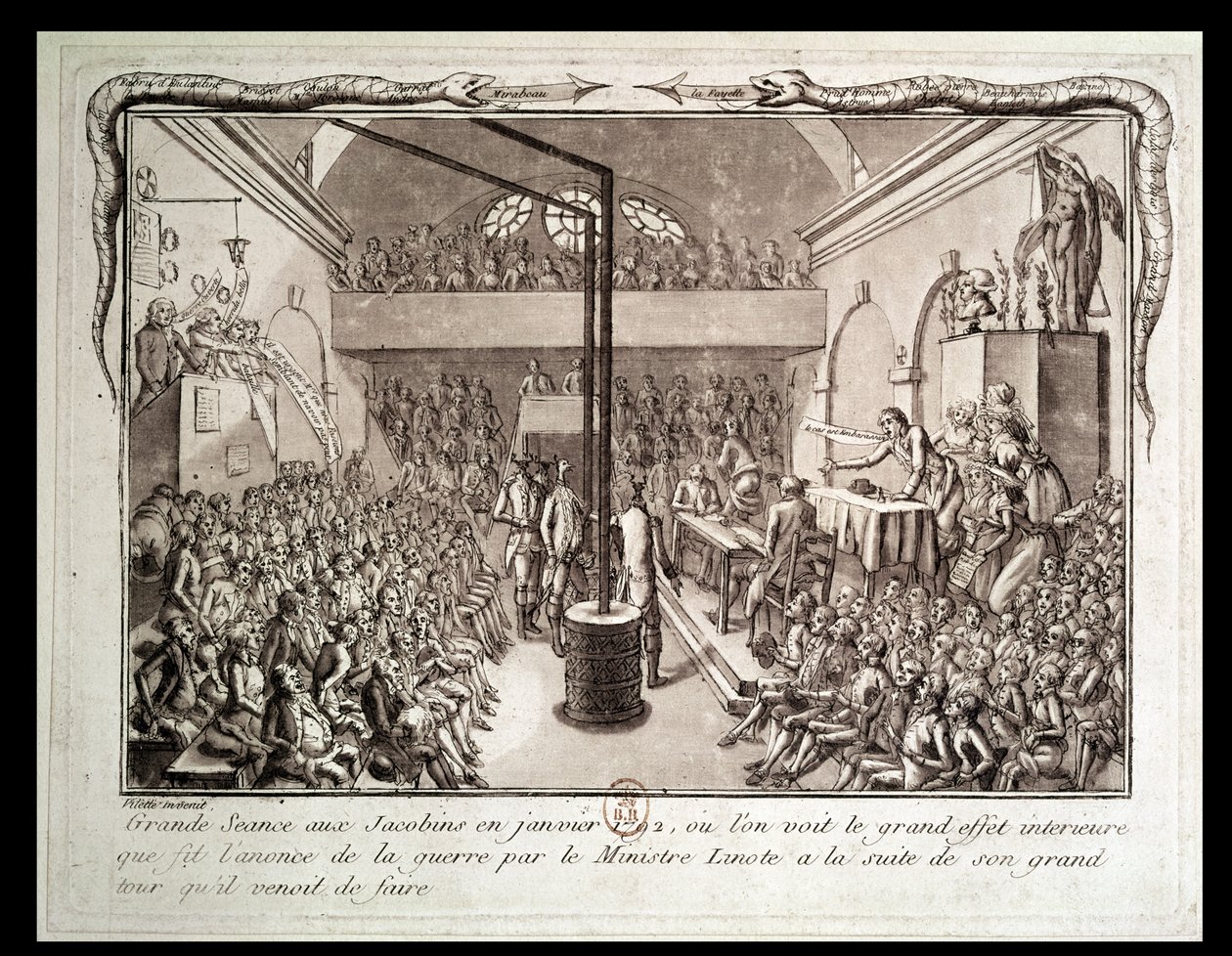 A jakobinus klub ülése, 1792 januárja alkotó: Vilette