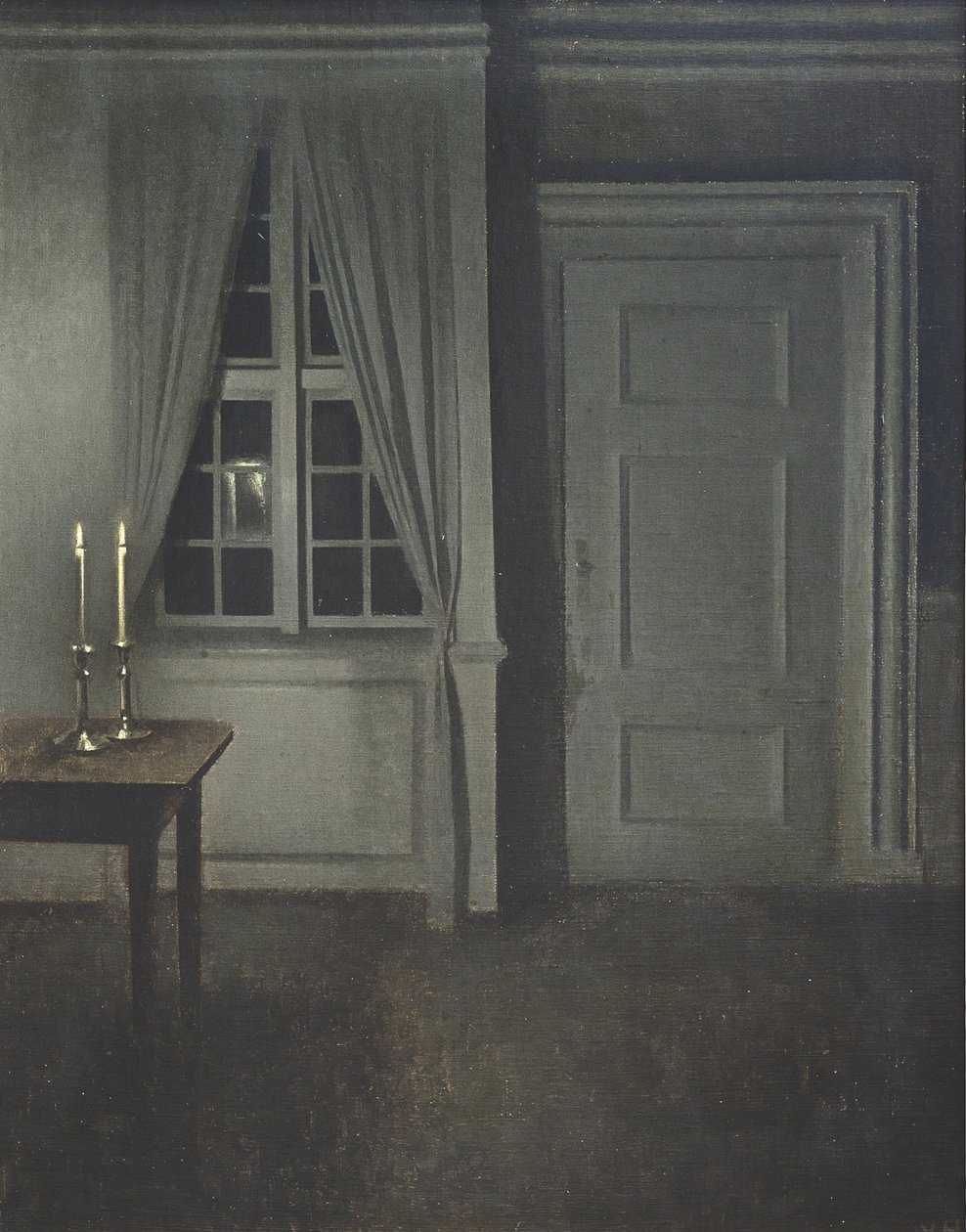 Belső két gyertyával alkotó: Vilhelm Hammershøi