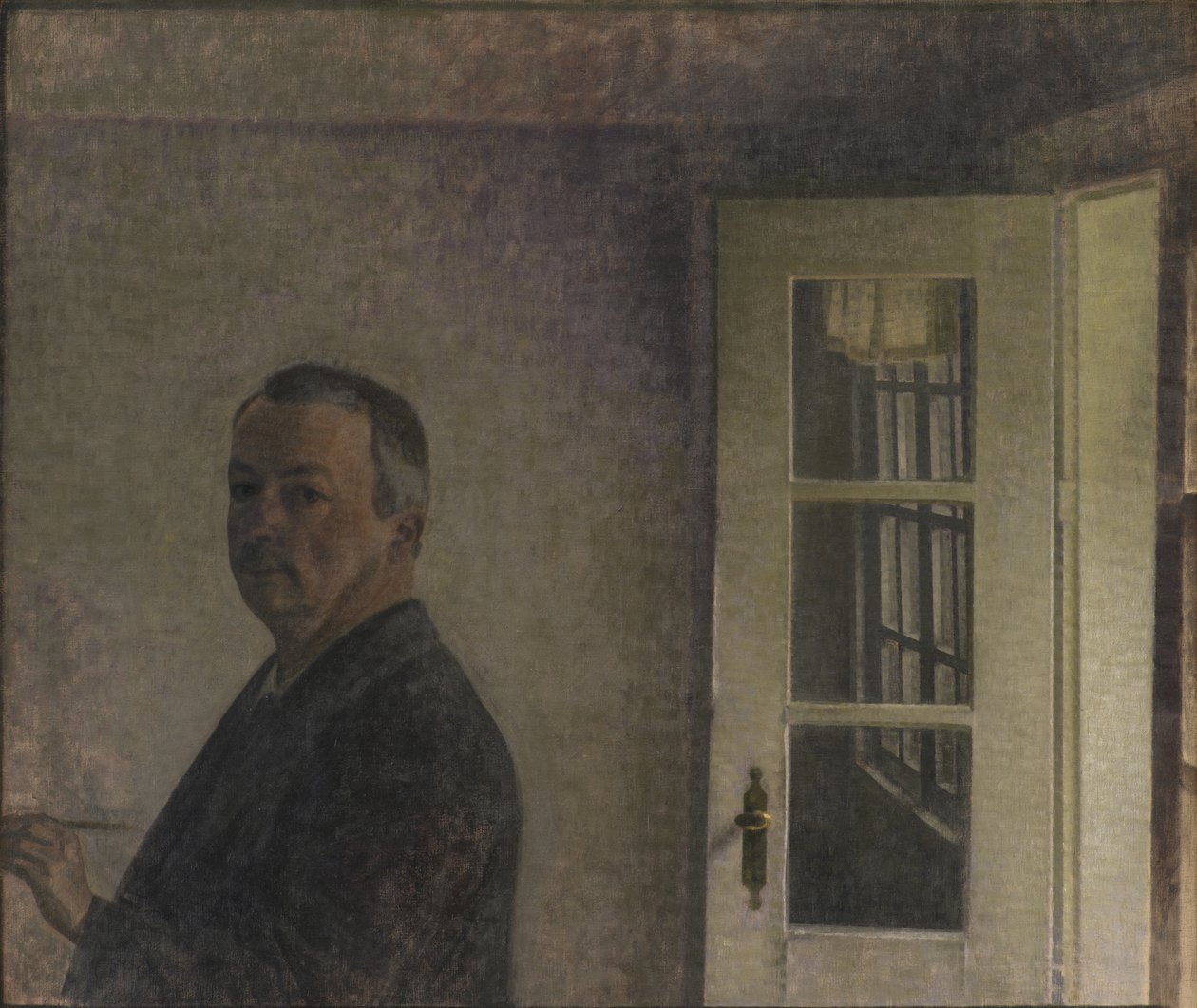 Önarckép. A Cottage Spurveskjul Sorgenfriben, Koppenhágától északra alkotó: Vilhelm Hammershøi