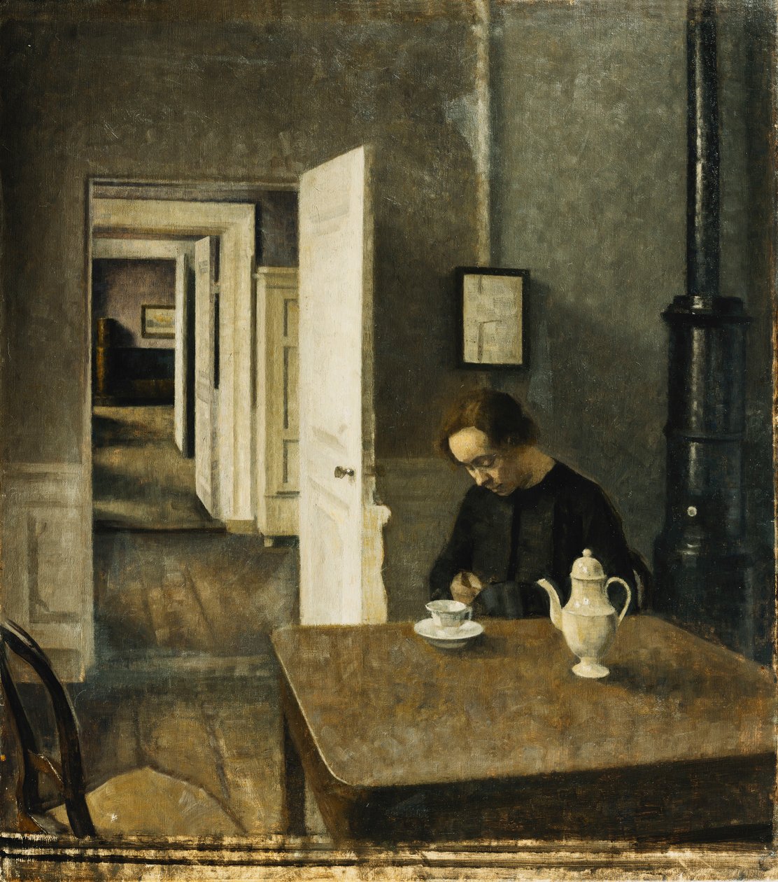 Egy belső tér, Strandgade 25, 1915 alkotó: Vilhelm Hammershoi