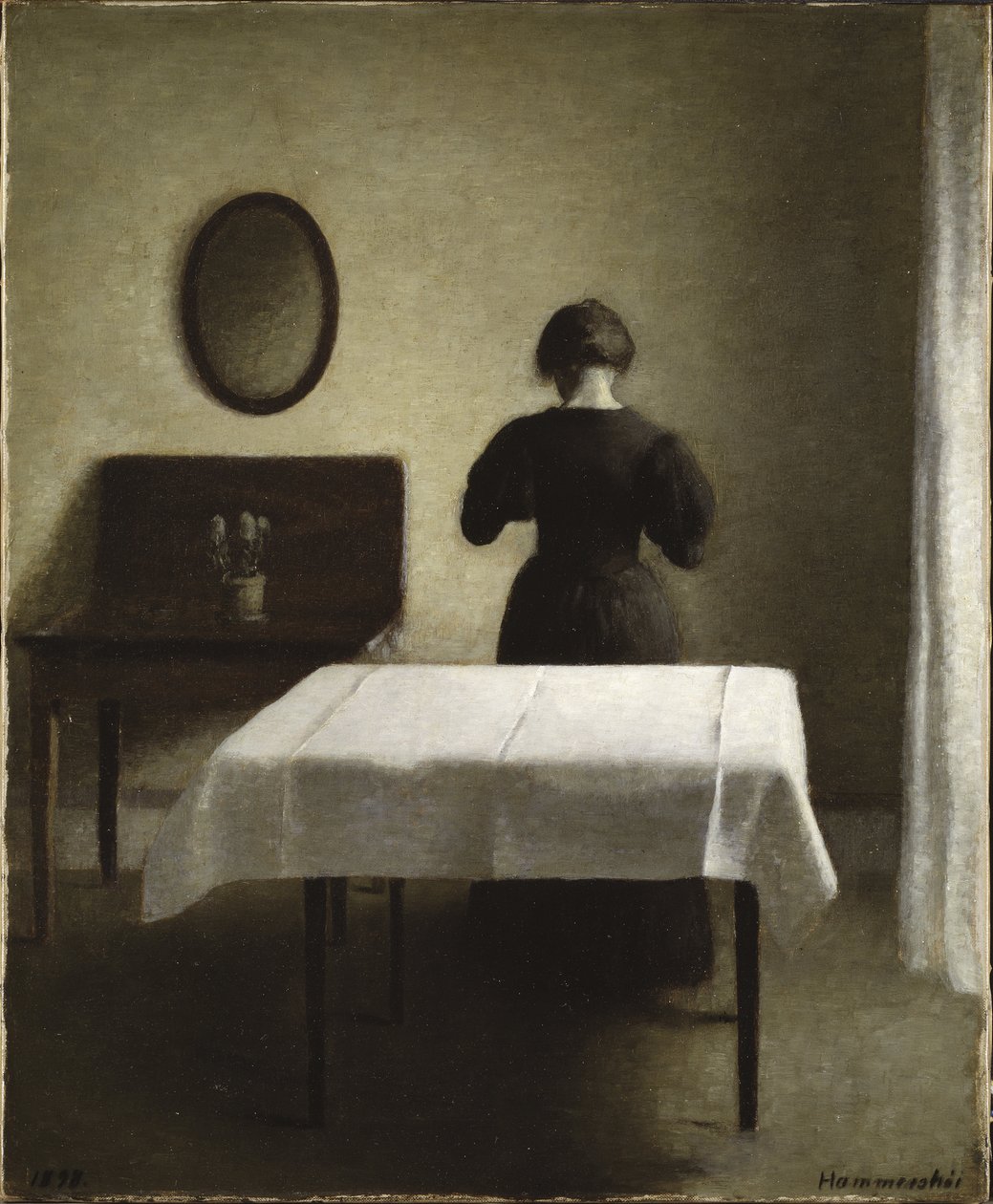 Interieur – Interior, Hammershoi, Vilhelm (1864-1916). Olajfestmény alkotó: Vilhelm Hammershoi