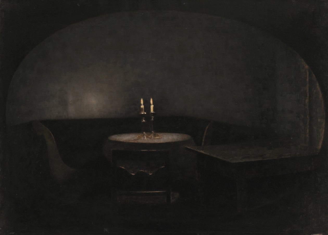 Belső. Mesterséges fény alkotó: Vilhelm Hammershøi