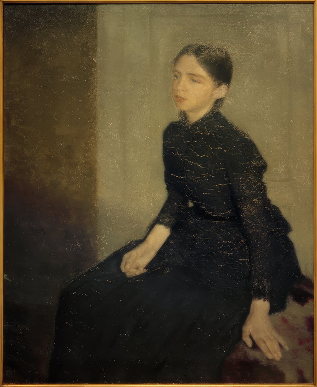 Egy fiatal lány portréja. A művész nővére, Anna Hammershöi alkotó: Vilhelm Hammershoi