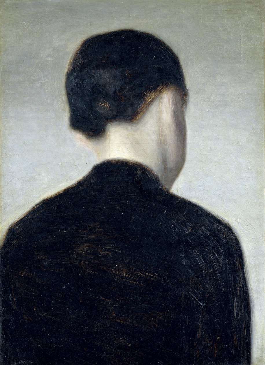 Ülő alak, hátulról nézve (Anna Hammershoi) 1884 (olaj, vászon, deszkára fektetve) alkotó: Vilhelm Hammershoi